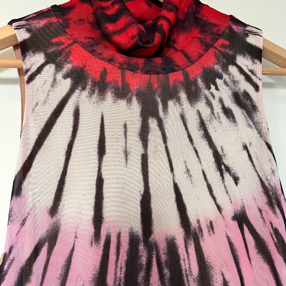 Sleeveless mesh dress with collar fully lined - Picture 9 of 12